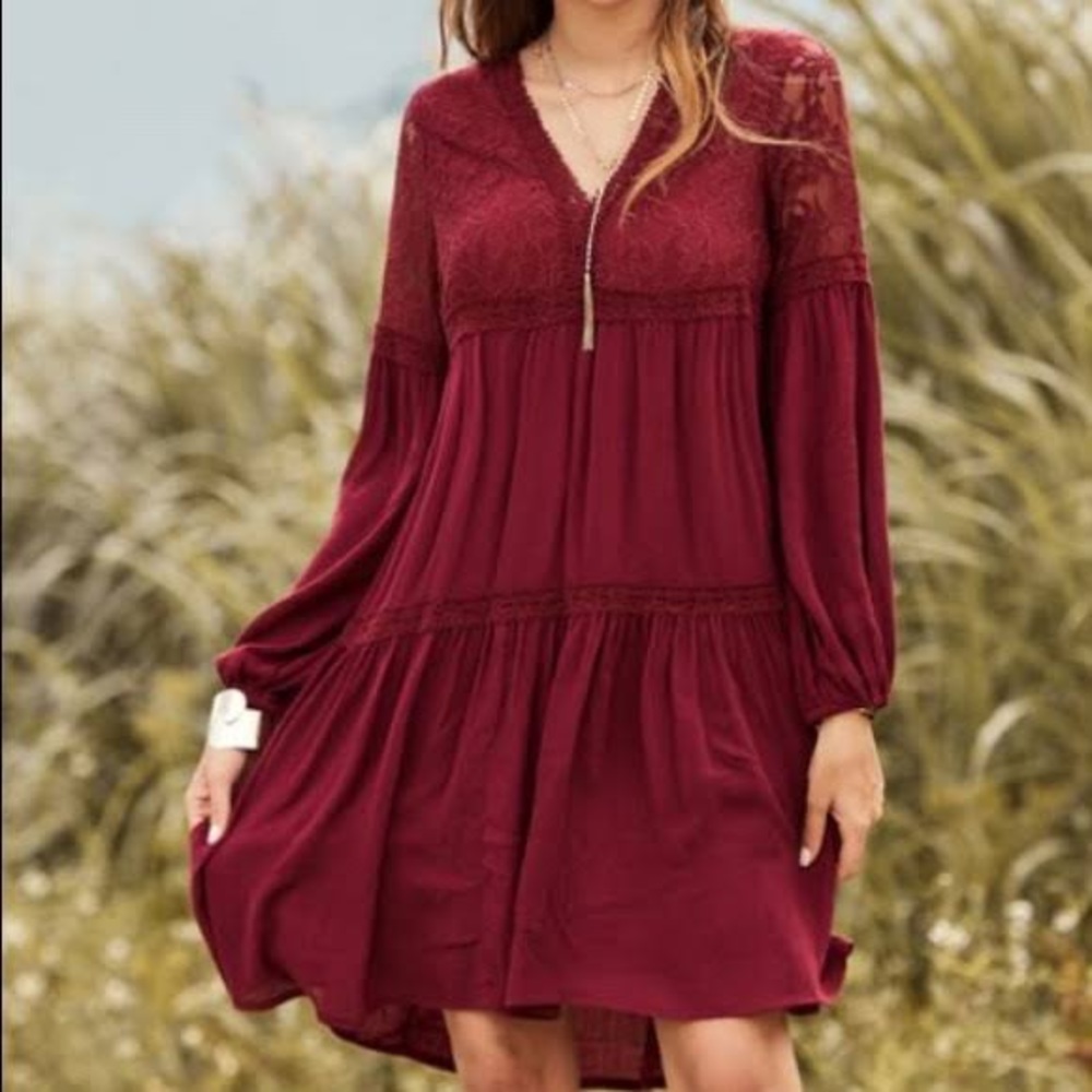 Suzanne Betro Maroon Dress